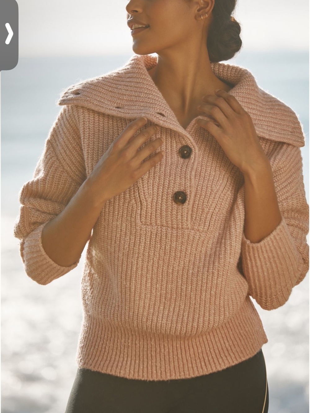 Varley Peverel Button Placket Knit Pullover